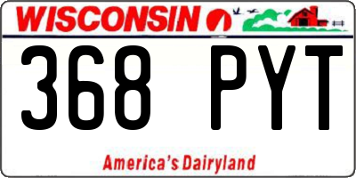 WI license plate 368PYT