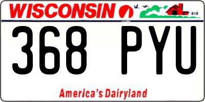 WI license plate 368PYU