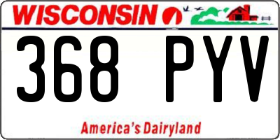 WI license plate 368PYV
