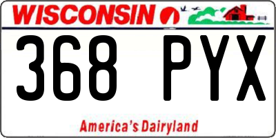 WI license plate 368PYX