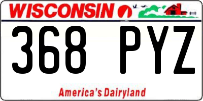 WI license plate 368PYZ