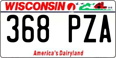 WI license plate 368PZA