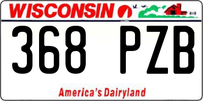 WI license plate 368PZB