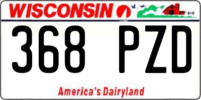 WI license plate 368PZD