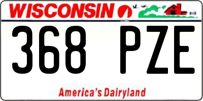 WI license plate 368PZE