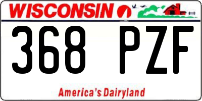 WI license plate 368PZF