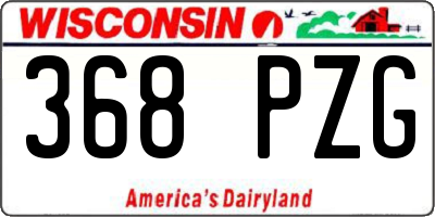 WI license plate 368PZG