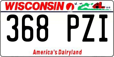 WI license plate 368PZI