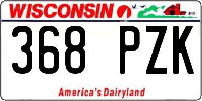 WI license plate 368PZK