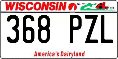WI license plate 368PZL