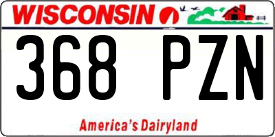 WI license plate 368PZN