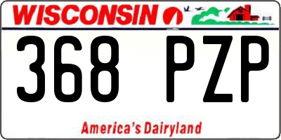 WI license plate 368PZP