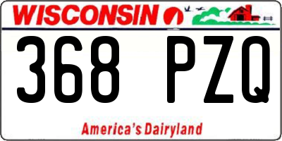WI license plate 368PZQ