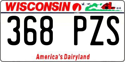 WI license plate 368PZS