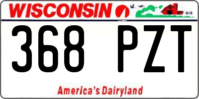 WI license plate 368PZT