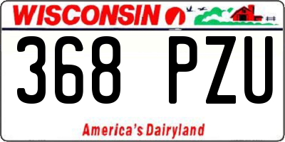 WI license plate 368PZU
