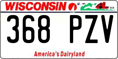 WI license plate 368PZV