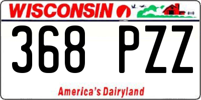 WI license plate 368PZZ