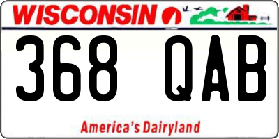 WI license plate 368QAB