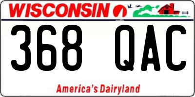 WI license plate 368QAC