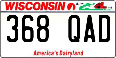 WI license plate 368QAD