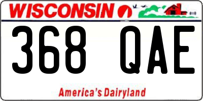 WI license plate 368QAE