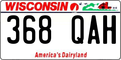 WI license plate 368QAH