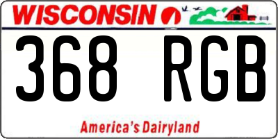 WI license plate 368RGB