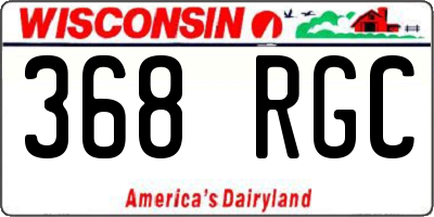 WI license plate 368RGC