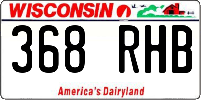 WI license plate 368RHB