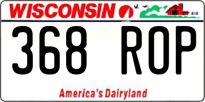 WI license plate 368ROP