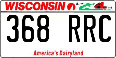 WI license plate 368RRC