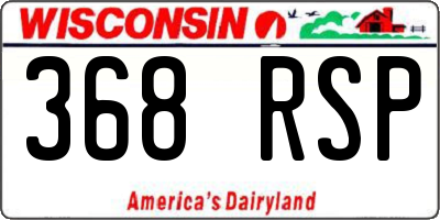 WI license plate 368RSP
