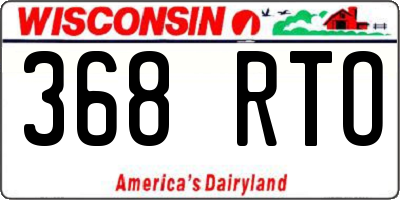 WI license plate 368RTO