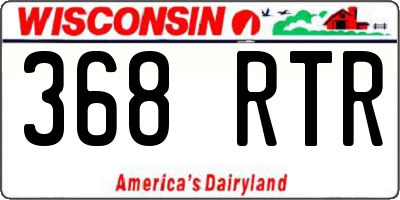 WI license plate 368RTR