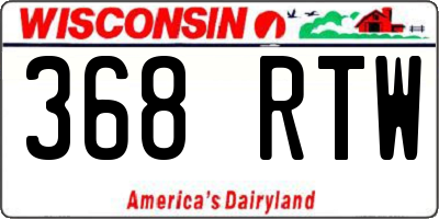 WI license plate 368RTW