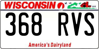 WI license plate 368RVS