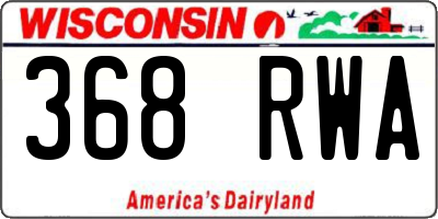 WI license plate 368RWA