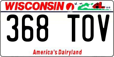 WI license plate 368TOV
