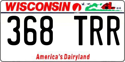 WI license plate 368TRR