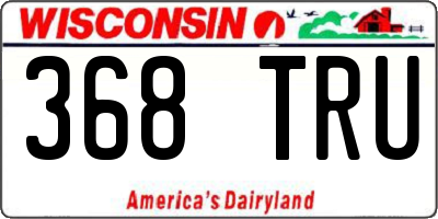 WI license plate 368TRU