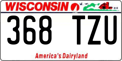 WI license plate 368TZU