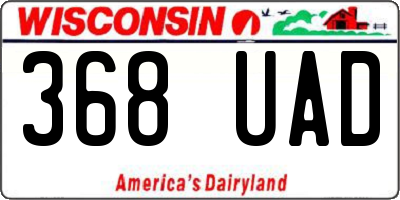 WI license plate 368UAD
