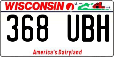 WI license plate 368UBH