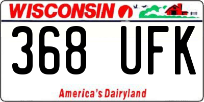 WI license plate 368UFK