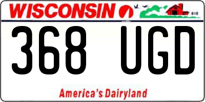 WI license plate 368UGD