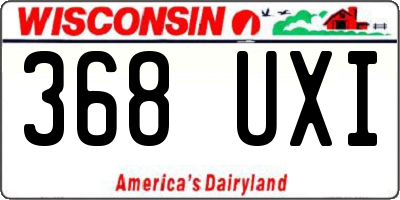 WI license plate 368UXI