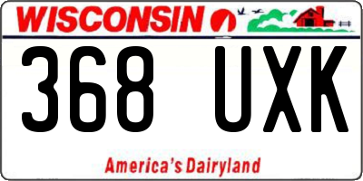 WI license plate 368UXK