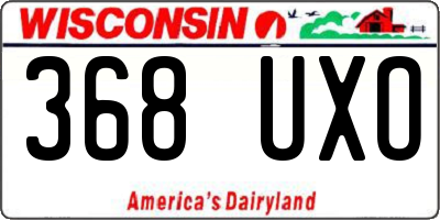 WI license plate 368UXO