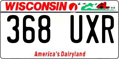 WI license plate 368UXR
